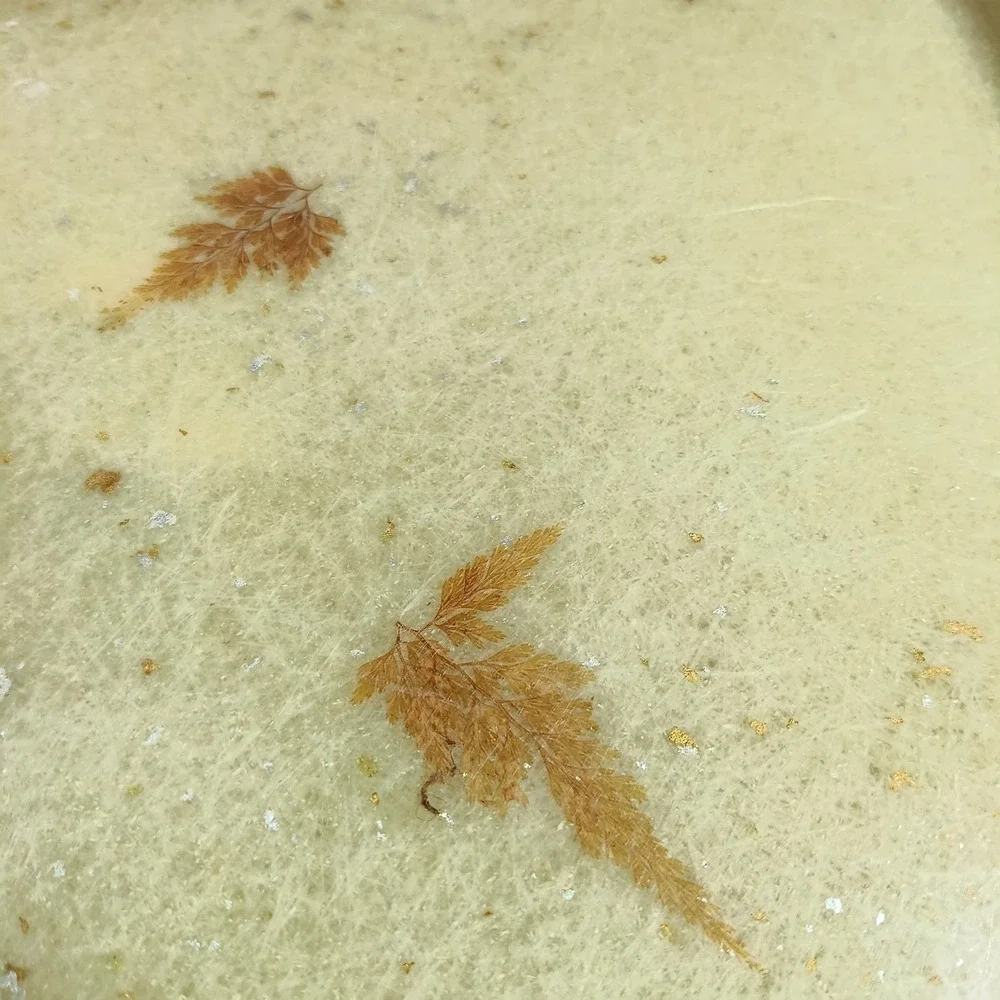 Vintage Fiberglass Serving Tray 14 x 18 Brown Pressed Leaf MCM Autumn Decor